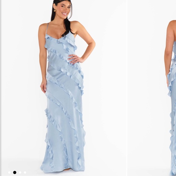 Show Me Your MuMu Light Blue Ruffled Maxi Dress - Picture 2 of 3